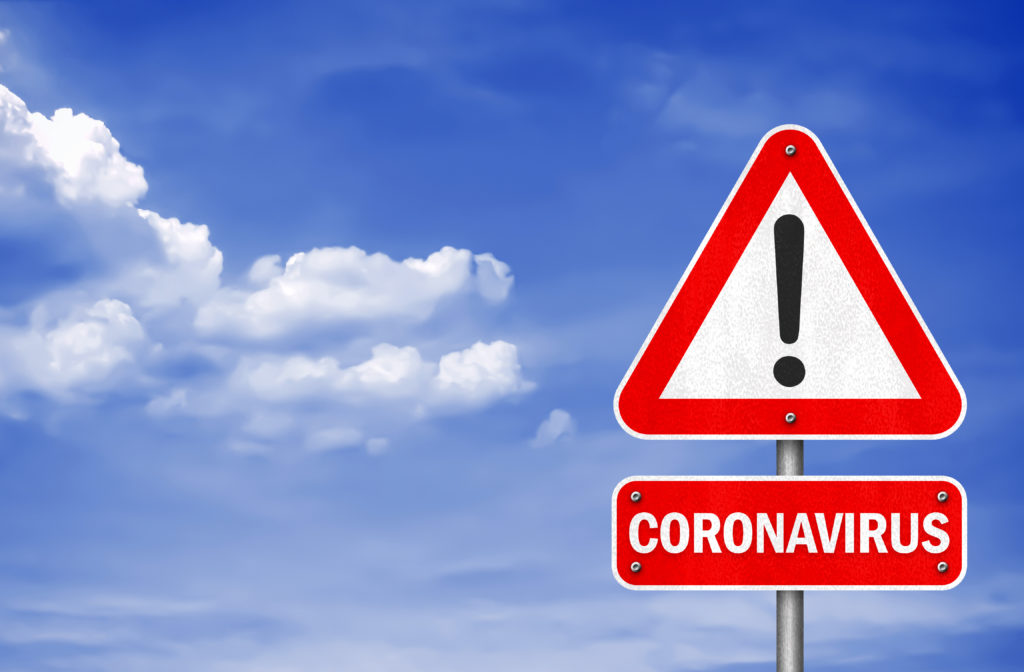 Coronavirus - road sign information message