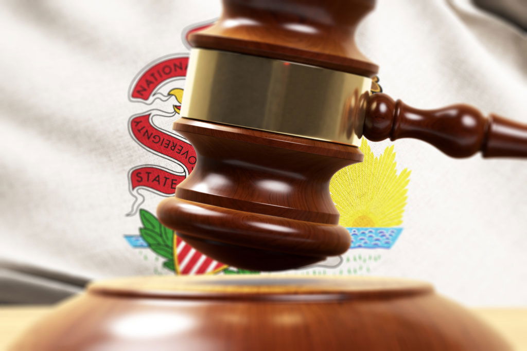 Wood Gavel Standing Front Of the Illinois State Flag Closeup 3d Render Wood Gavel Standing Front Of the Illinois State Flag Closeup 3d Render Focused image