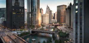 Downtown Chicago at dawn